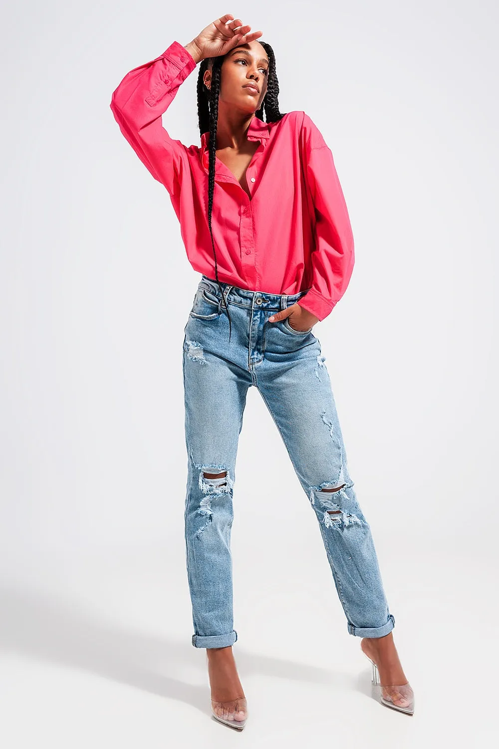 Light Blue Double Rip Jeans