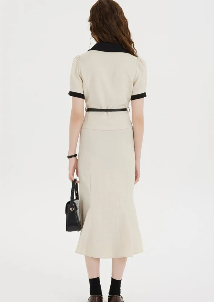 LINE JACKET&FISHTAIL SKIRT DRESS