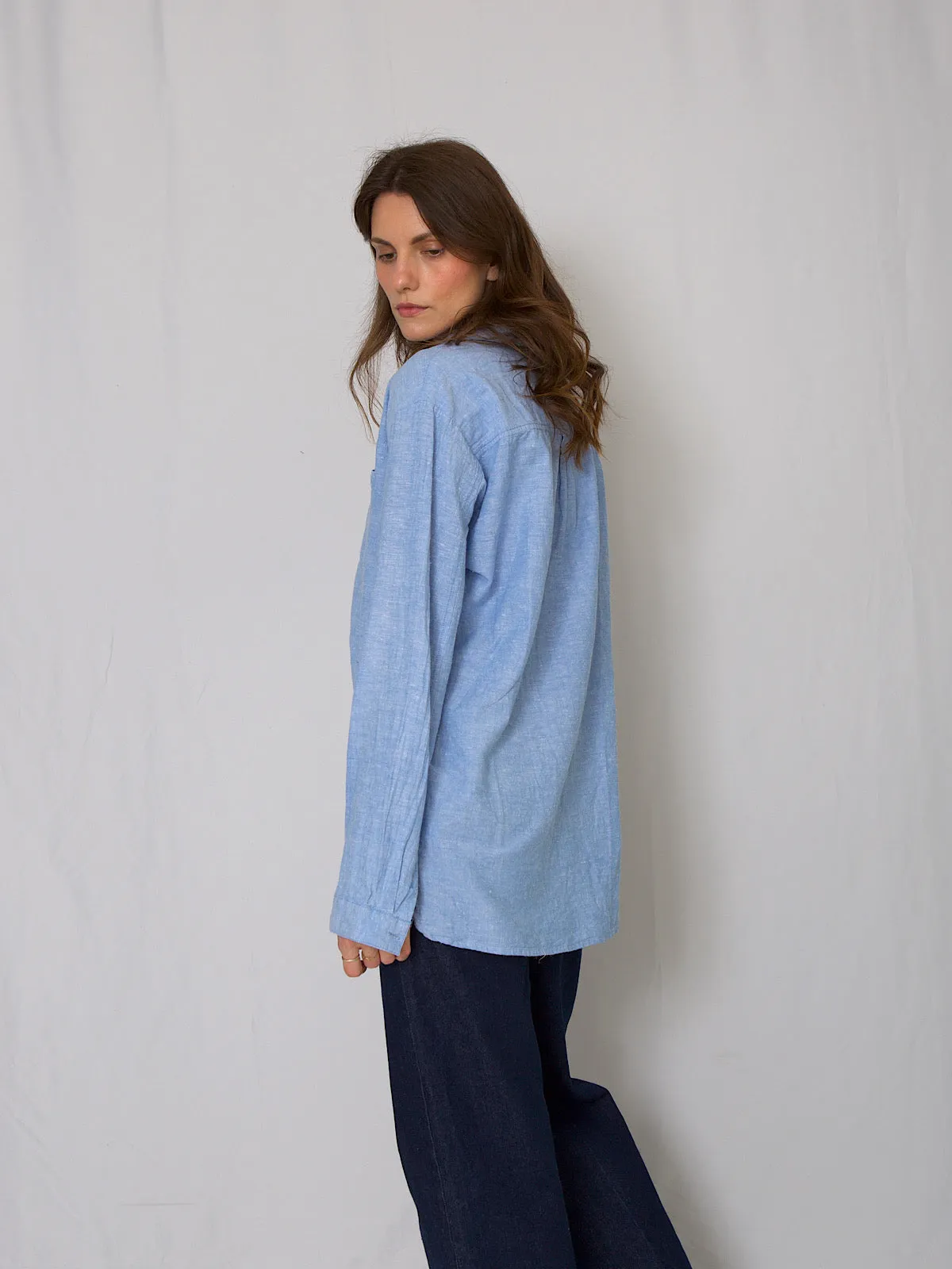 Linen blue oversized shirt