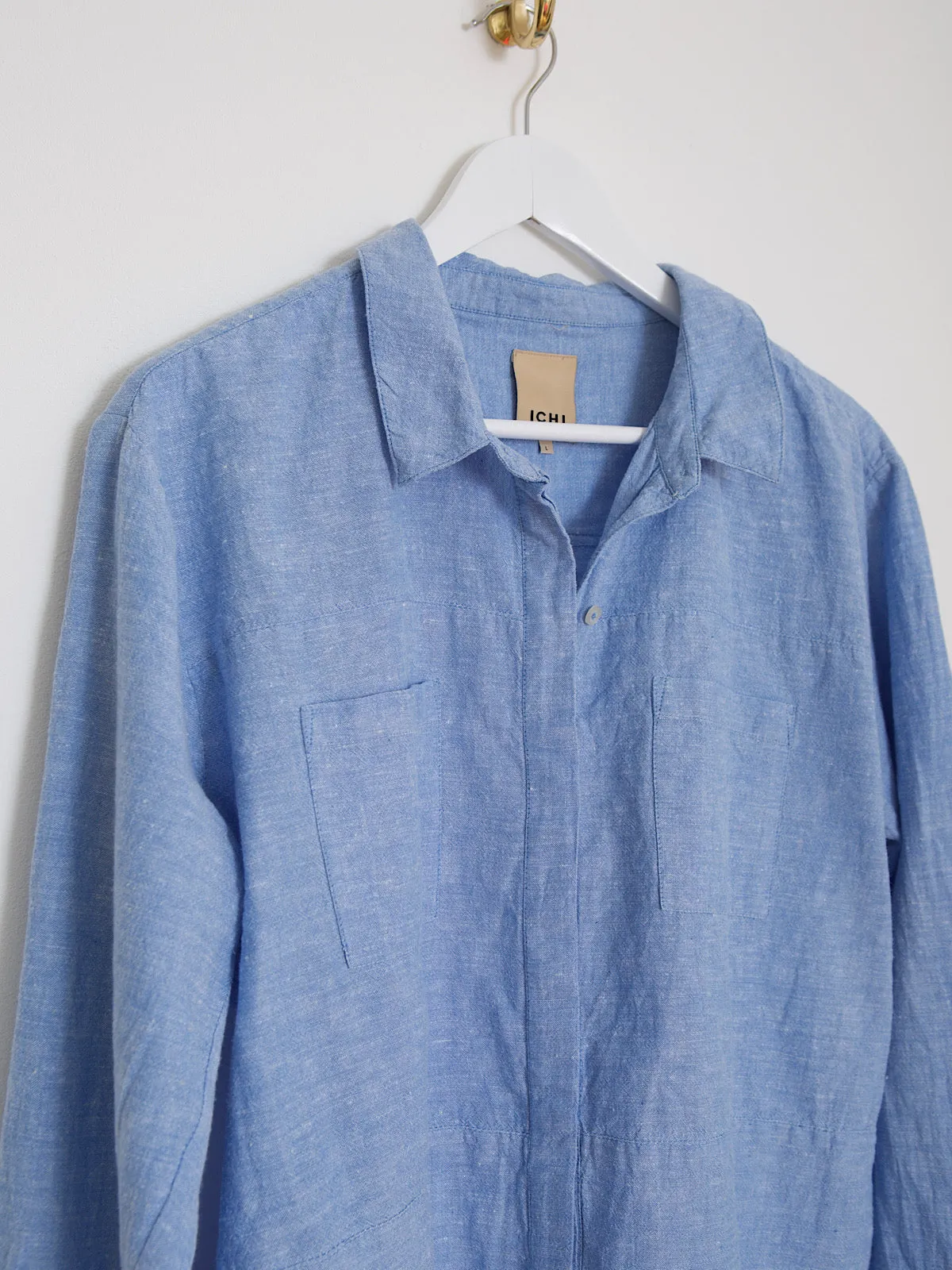 Linen blue oversized shirt