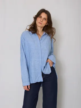 Linen blue oversized shirt