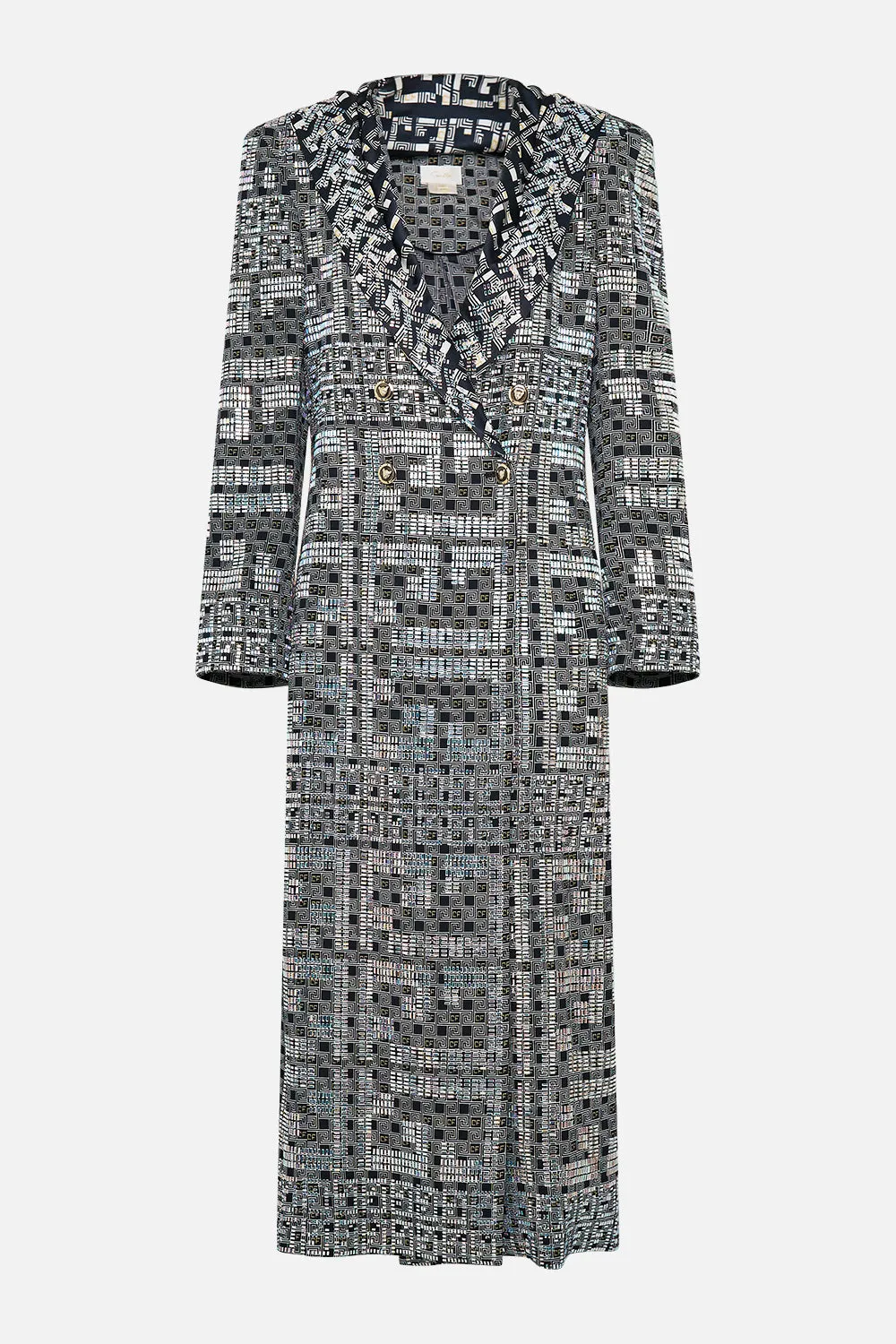LONG COAT WITH HOOD READ MY GLYPHS