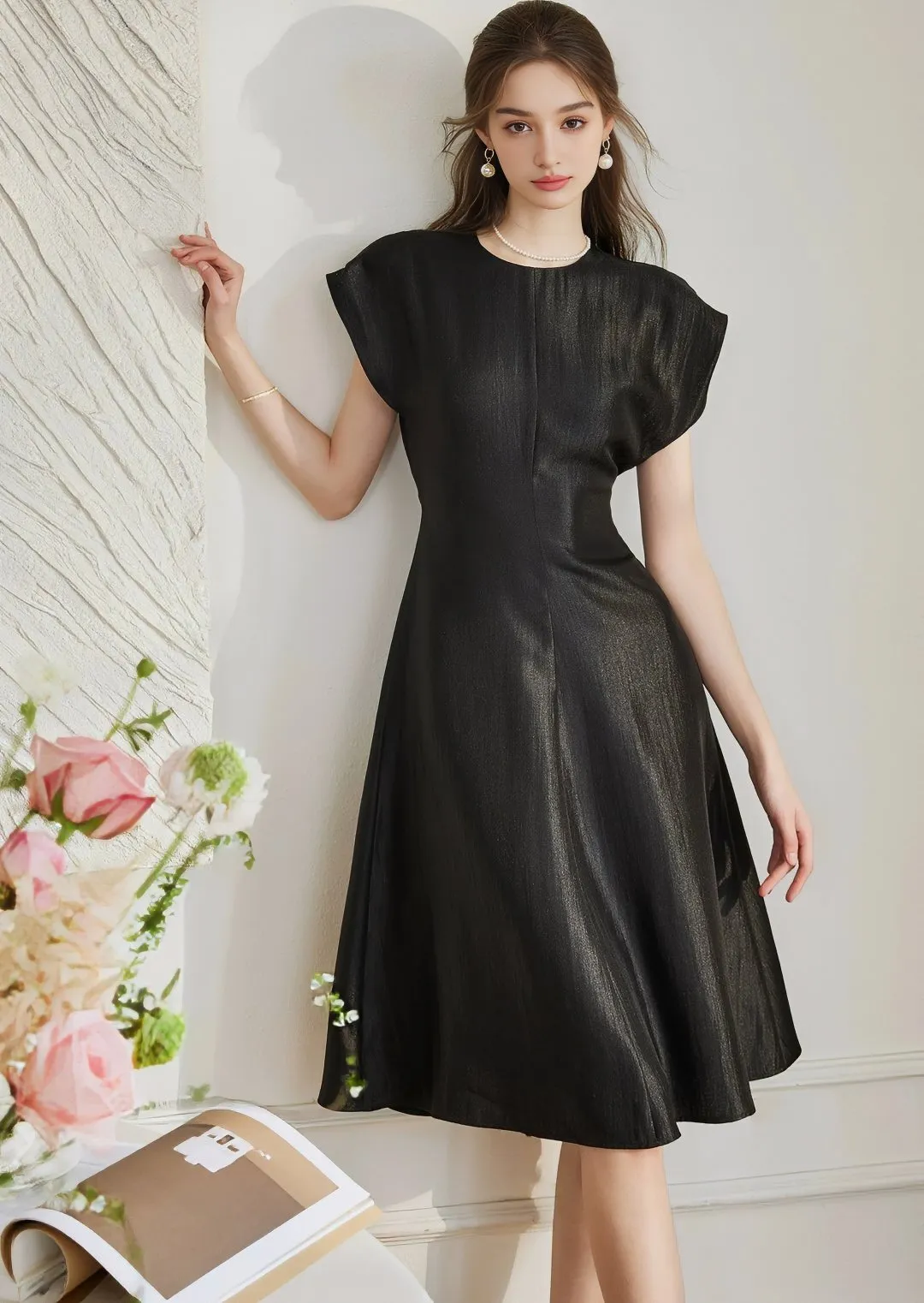 LUSTROUS MIDI DRESS
