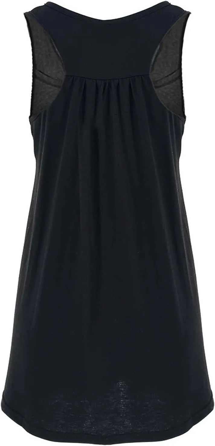 Maternity Tank Dress Loose Sleeveless Dresses Casual Ruched Top Dress Breast-Feeding Dress for Pregnant Women
