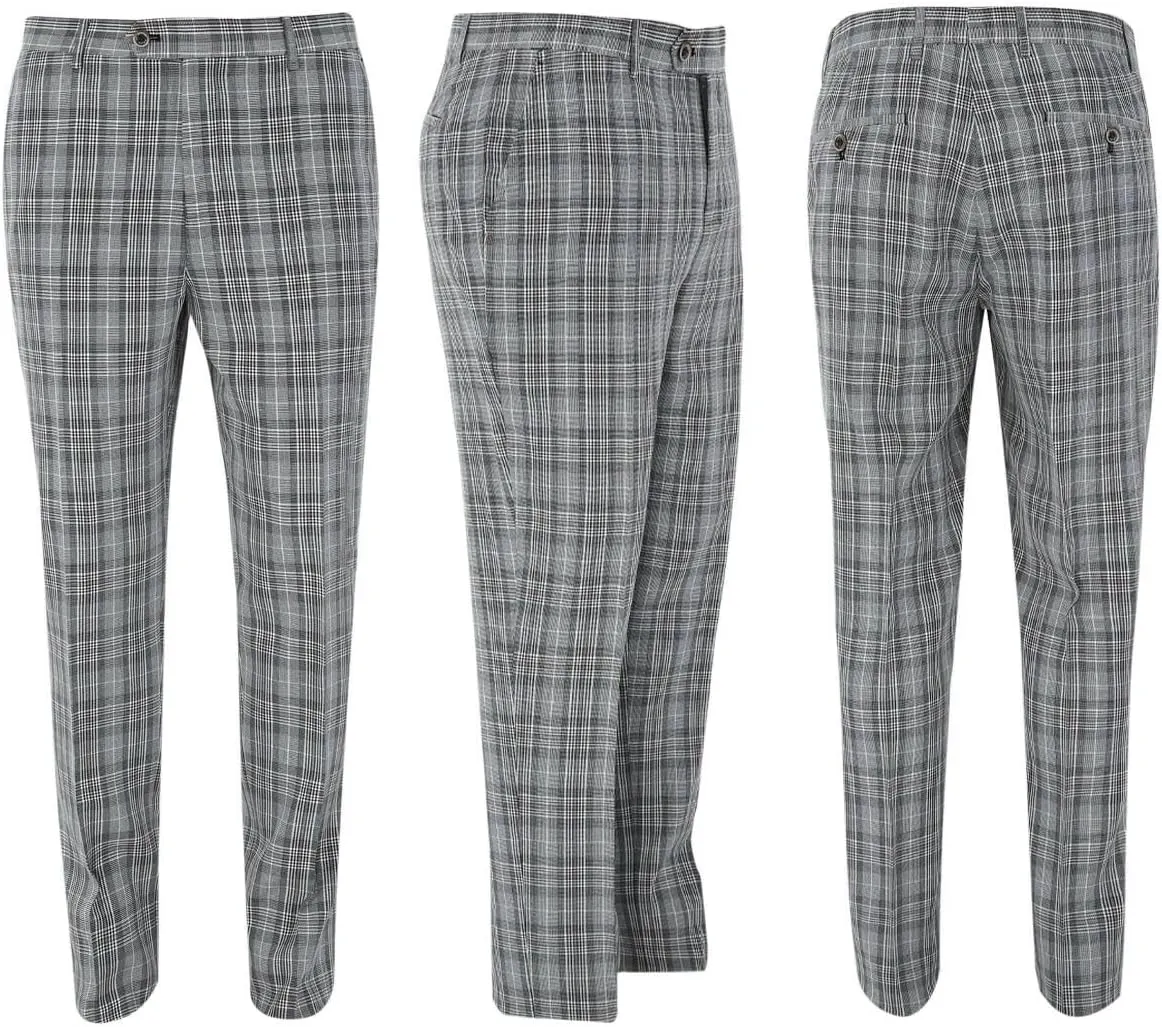 Mens Tweed Check Jacket Suit Skinny Fit Callie Grey for Special Occasion Sold Separately