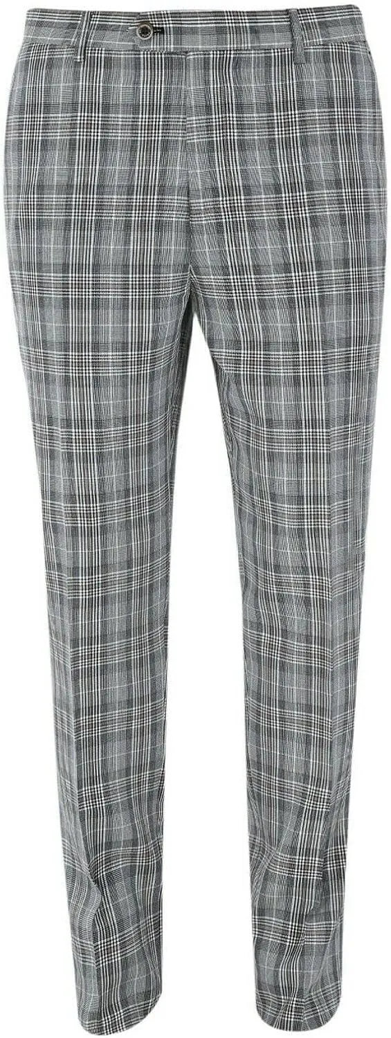Mens Tweed Check Jacket Suit Skinny Fit Callie Grey for Special Occasion Sold Separately