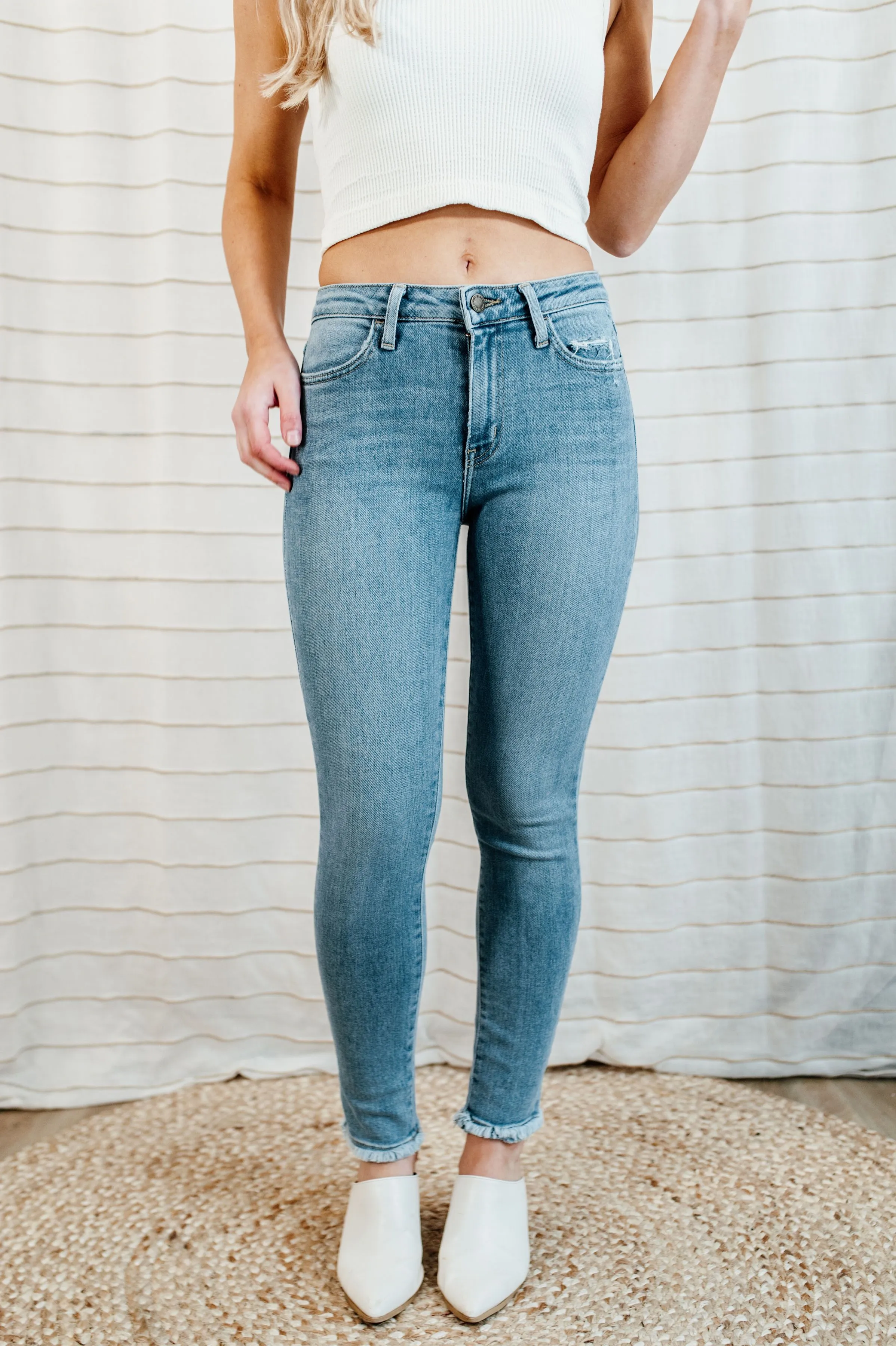 Millie Frayed Mid-rise