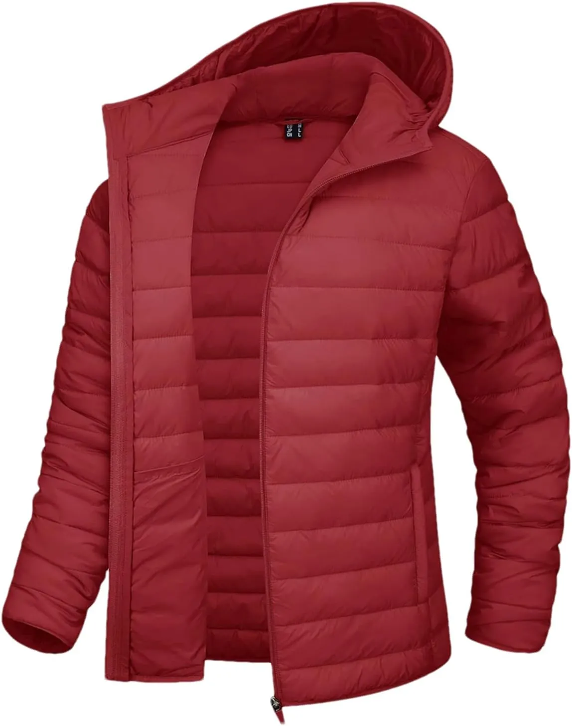 Mnjyihy Women‘S Lightweight Hooded Puffer Jacket Solid Full Zip Quilted Down Coat Winter Windbreaker Outerwear