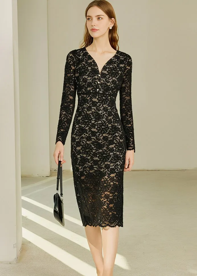 MOONSHADOW V-NECK DRESS
