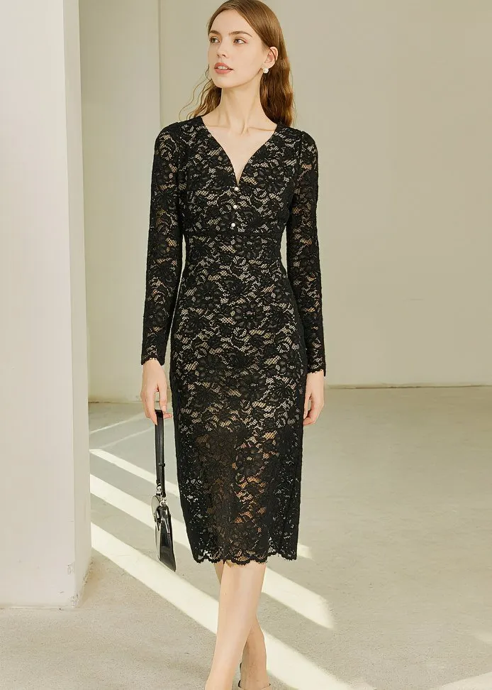MOONSHADOW V-NECK DRESS