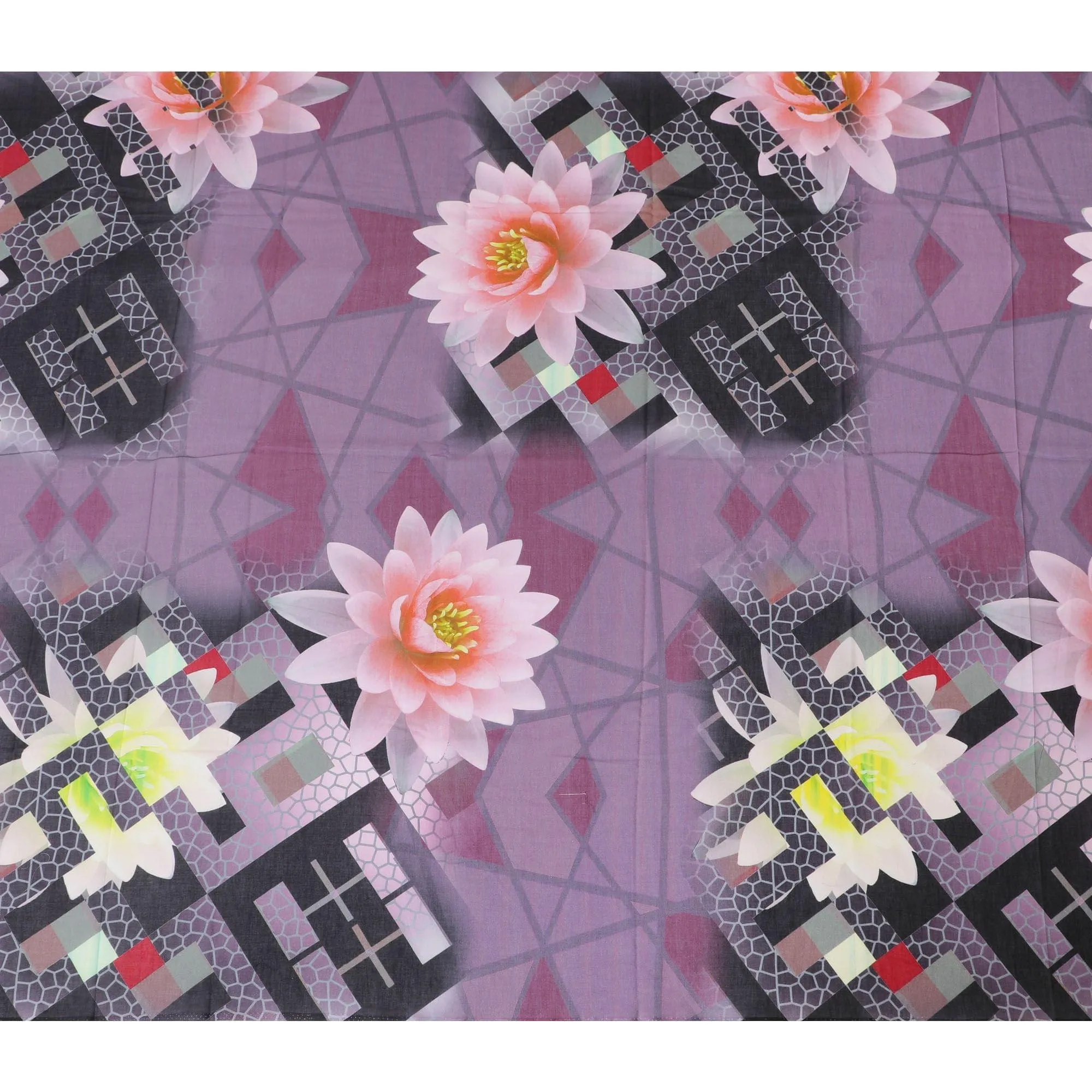 Multicolor Premium cotton voile printed thobe in floral design-D11613