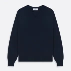 Navy V-Neck Cashmere Jumper