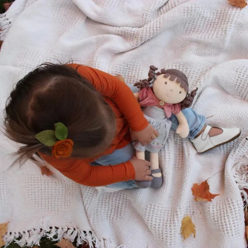 Organic Rose Doll with Brown Hair