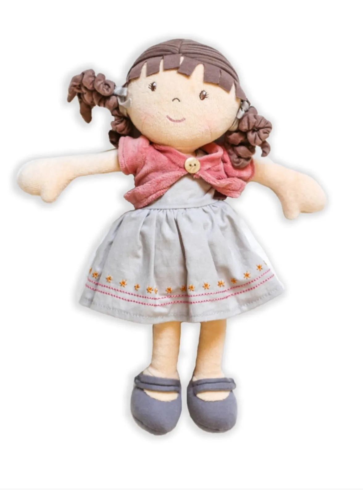 Organic Rose Doll with Brown Hair