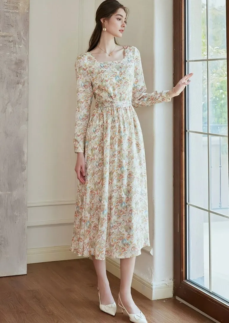PALE PRINT MIDI DRESS