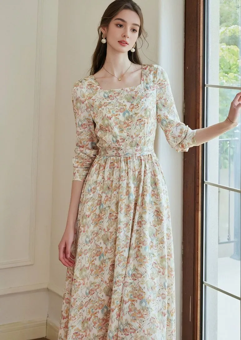PALE PRINT MIDI DRESS