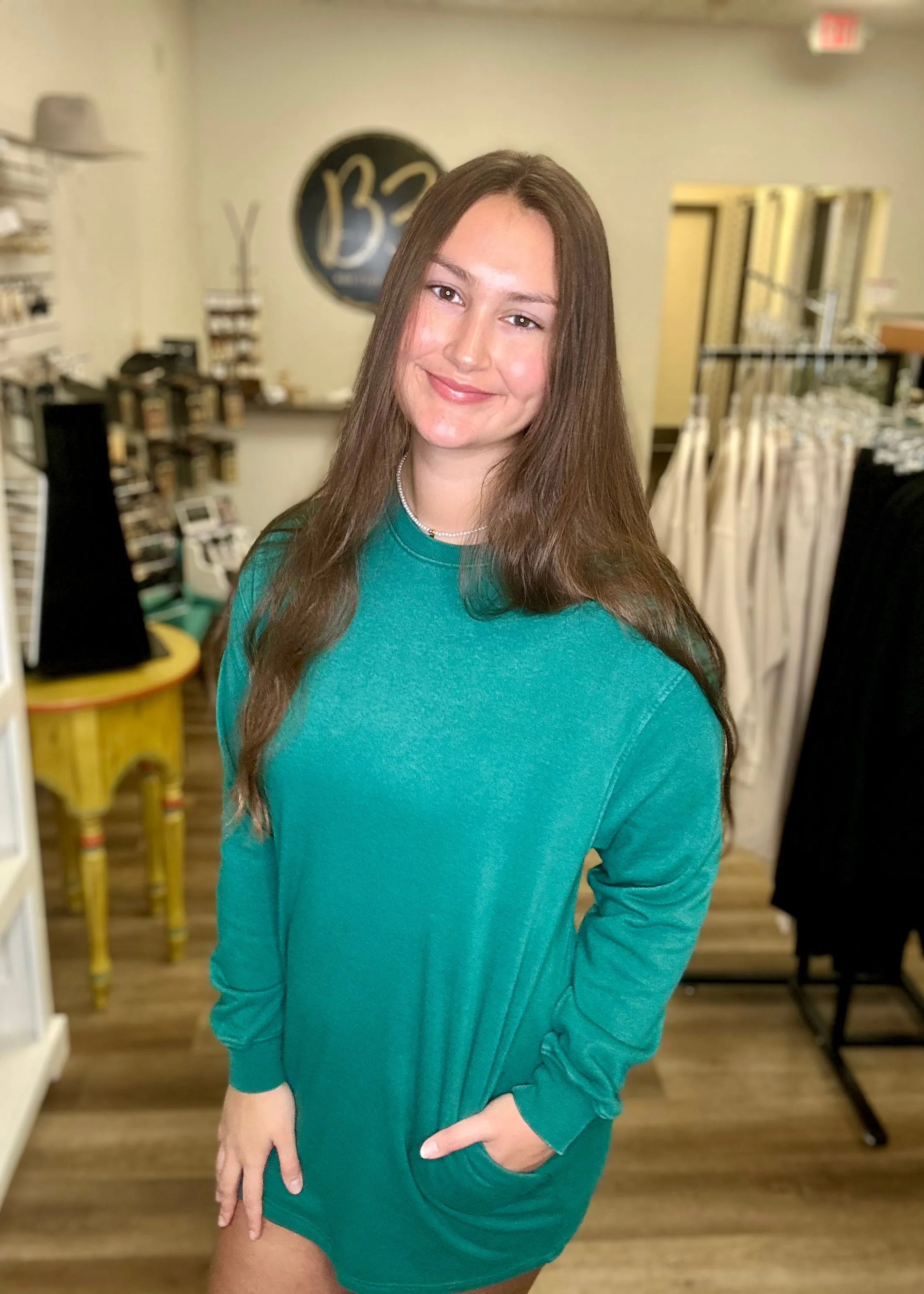 Pine Green SweatshirtDress