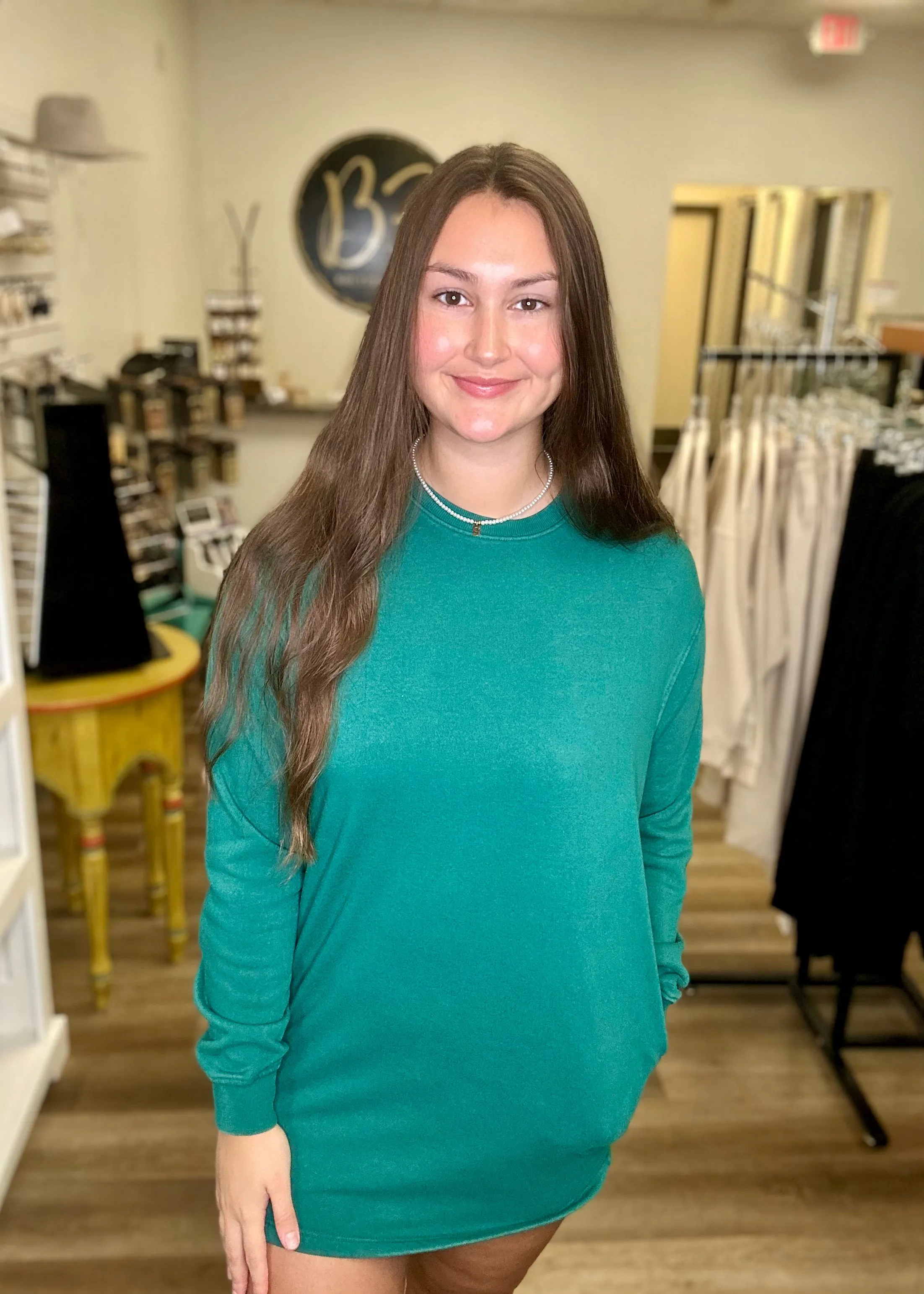 Pine Green SweatshirtDress