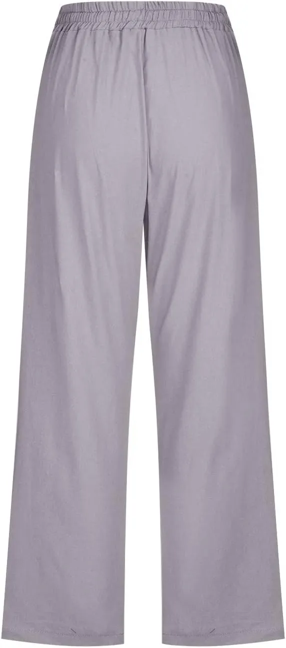Plus Size Cargo Capri Wide Leg Flowy Pants Wide Leg Lounge Pant White Pant Womens Capri Pants for Summer