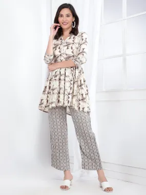 Printed Womens Co-Ord Set Tunic with Trouser