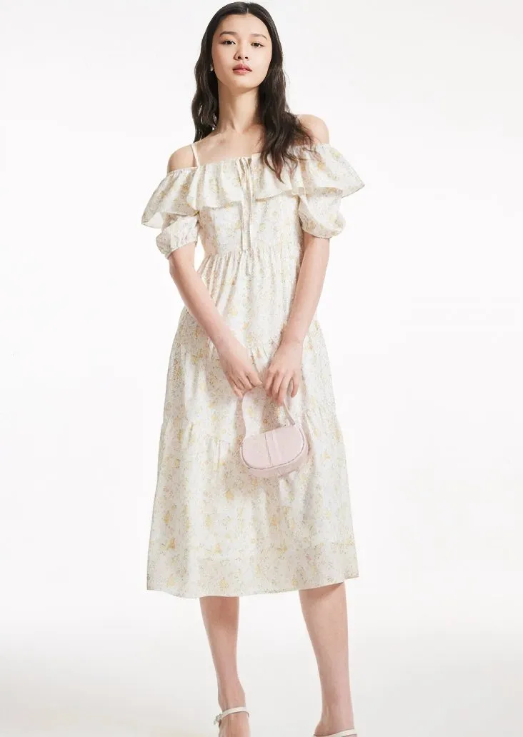 PUFF SLEEVE ROMANTIC FLORAL DRESS