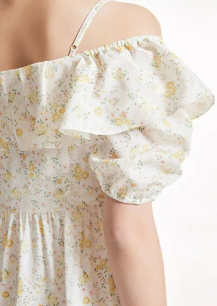 PUFF SLEEVE ROMANTIC FLORAL DRESS