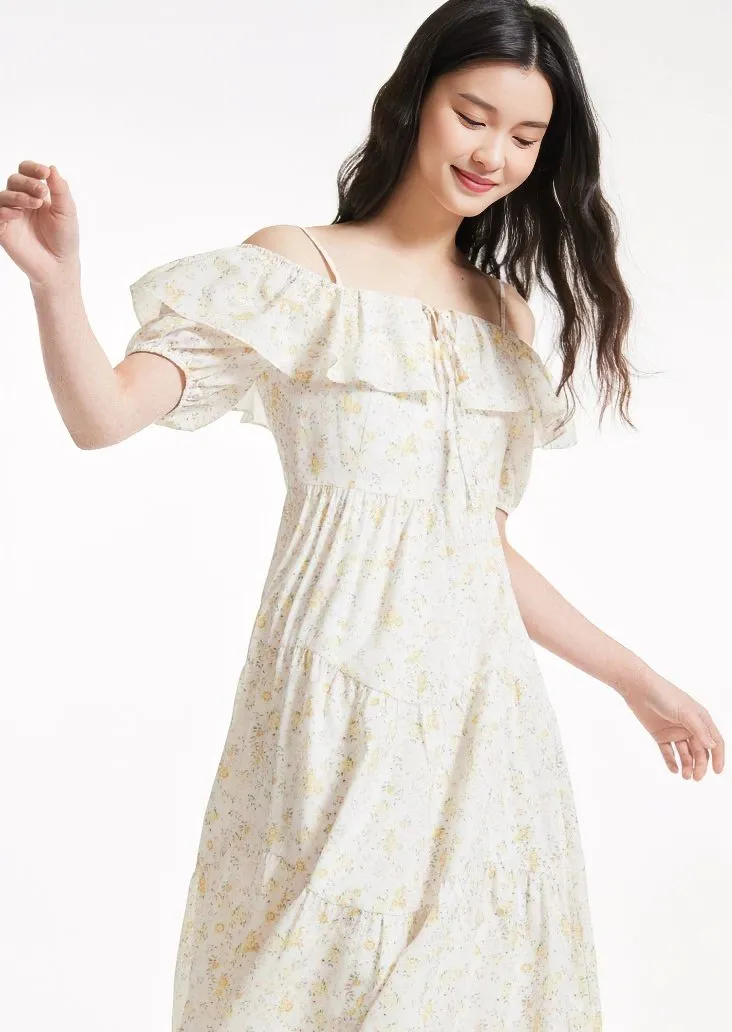 PUFF SLEEVE ROMANTIC FLORAL DRESS