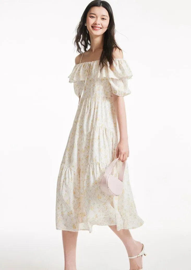 PUFF SLEEVE ROMANTIC FLORAL DRESS