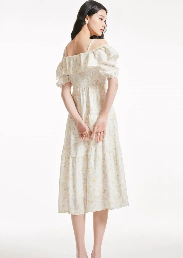 PUFF SLEEVE ROMANTIC FLORAL DRESS