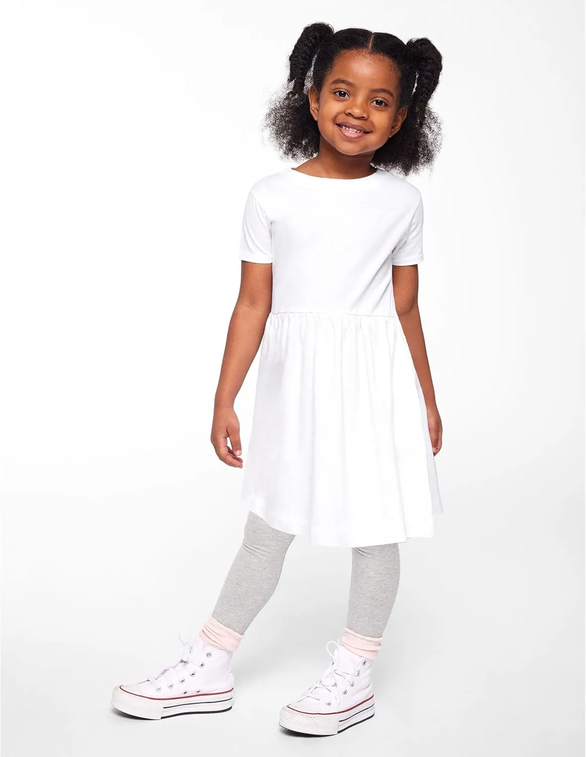 RABBIT SKINS Infant/Toddler Baby Girls Soft Fine Jersey Cotton Short Sleeve Dress