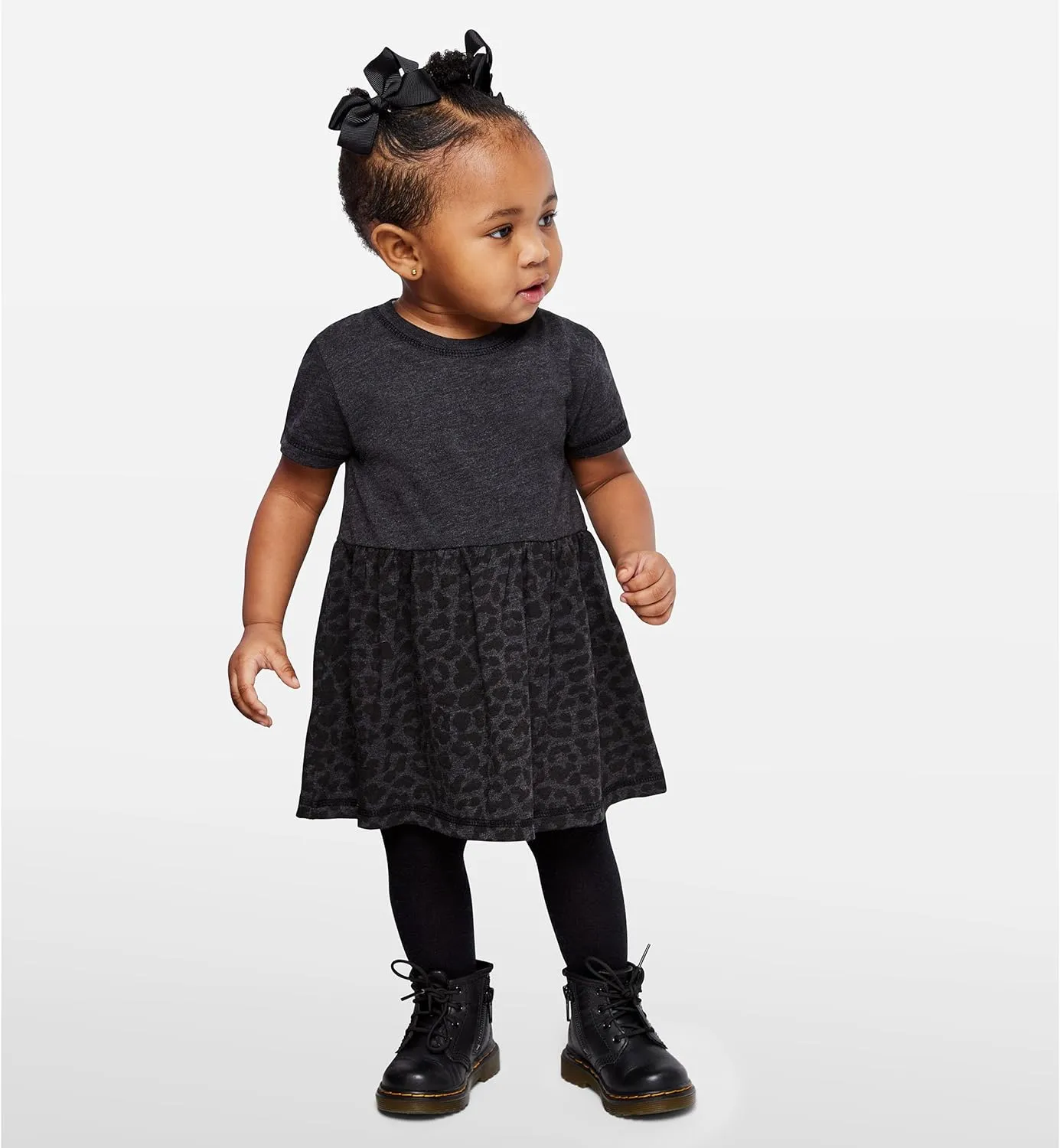 RABBIT SKINS Infant/Toddler Baby Girls Soft Fine Jersey Cotton Short Sleeve Dress