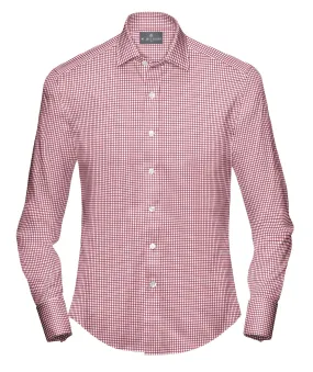 Red On White Check Shirt