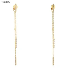 Refined Diamond Tear Drop Earrings