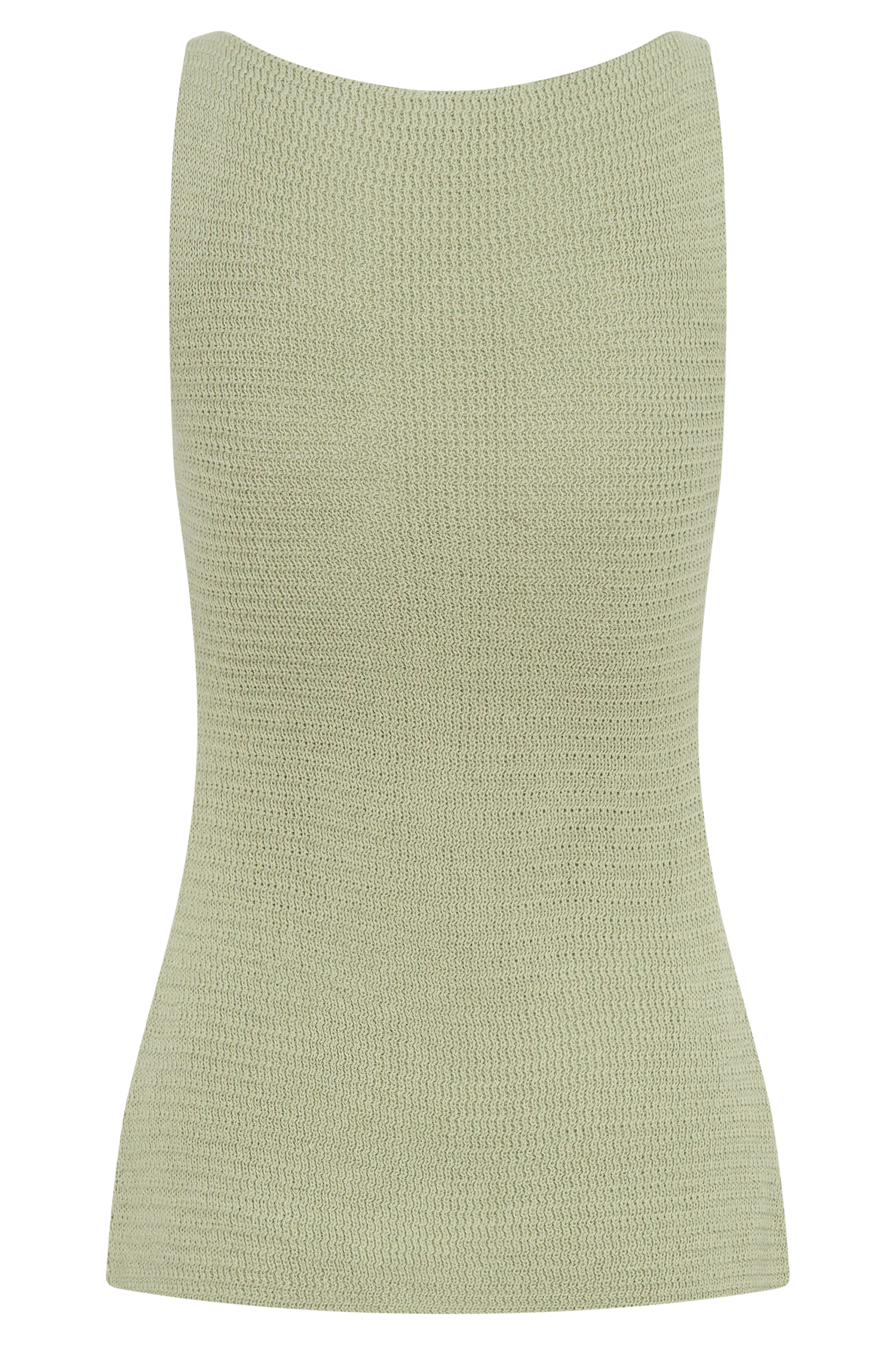 Ridley Knit Tank Top With Split - Pastel Green