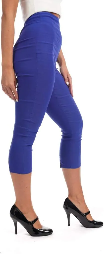 Ro Rox Ella Capri Pants for Women - 1950s Vintage Women's Trousers - High Waist Three Quarter Pant - Zipper & Slits on Back