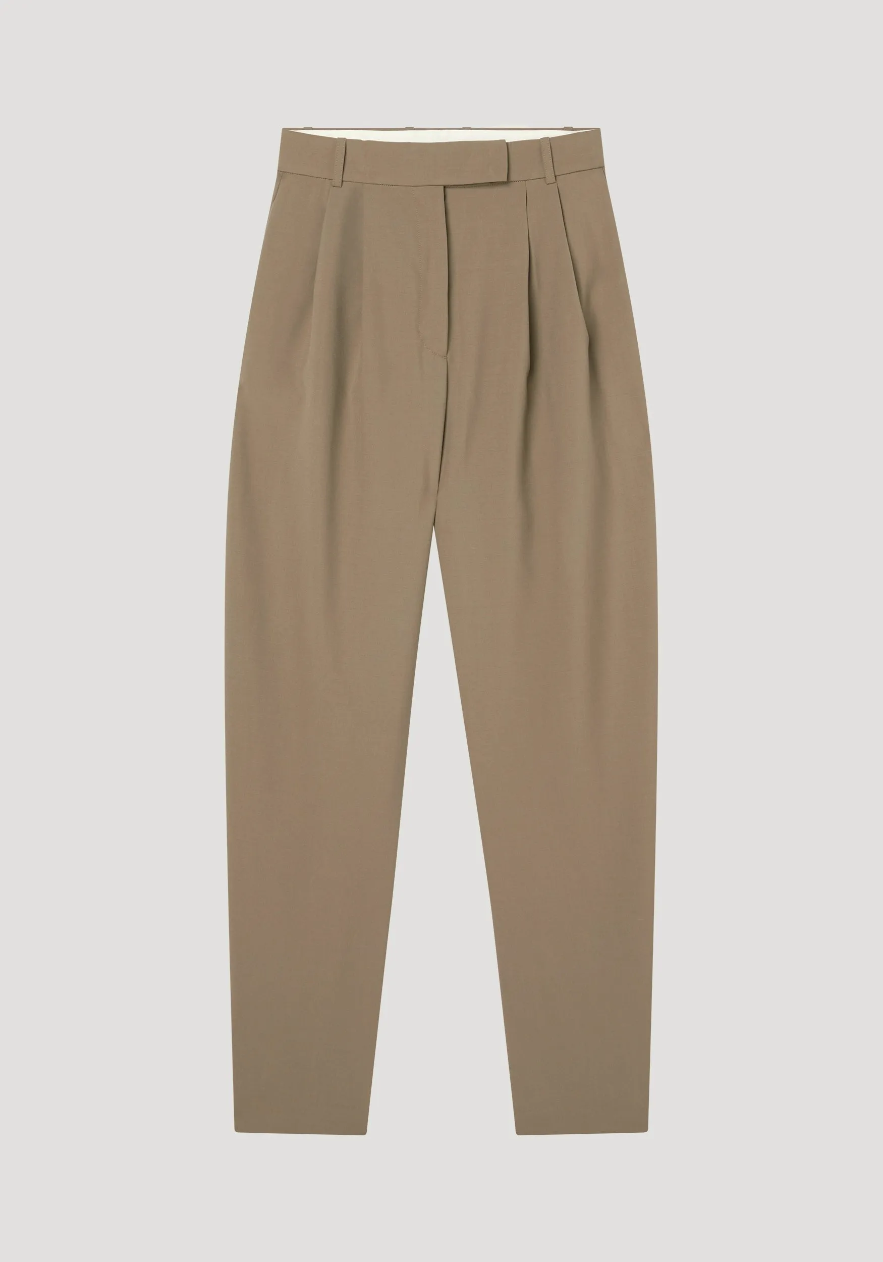 Round-leg tailored trousers | khaki