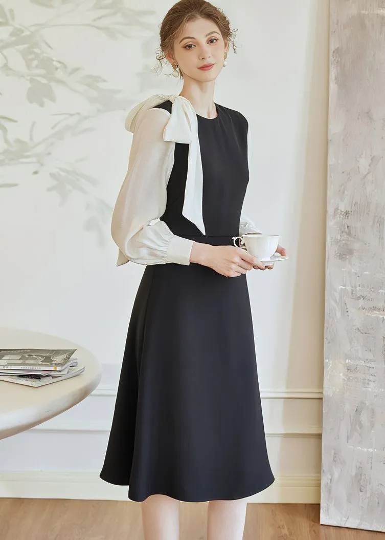 SHOULDER RIBBON SWING DRESS