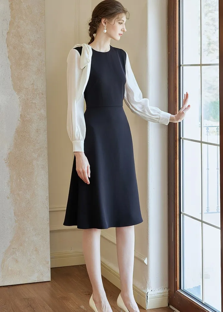 SHOULDER RIBBON SWING DRESS