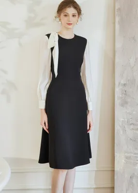 SHOULDER RIBBON SWING DRESS