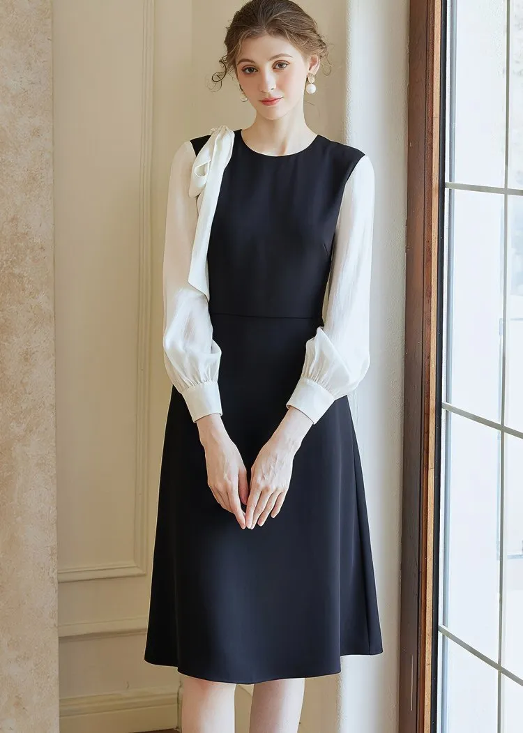 SHOULDER RIBBON SWING DRESS