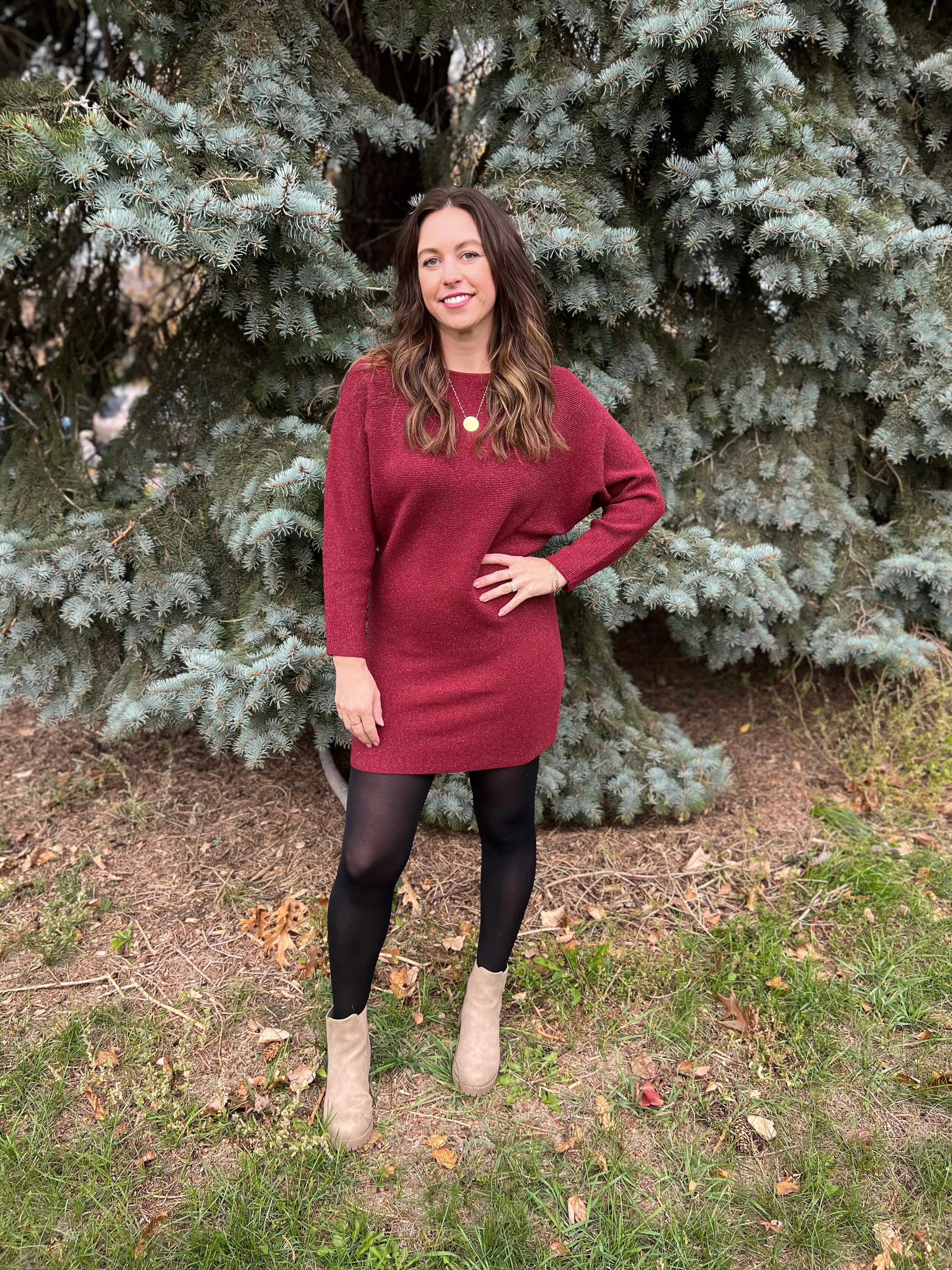 Sparkle Long Sleeve Mini Dress