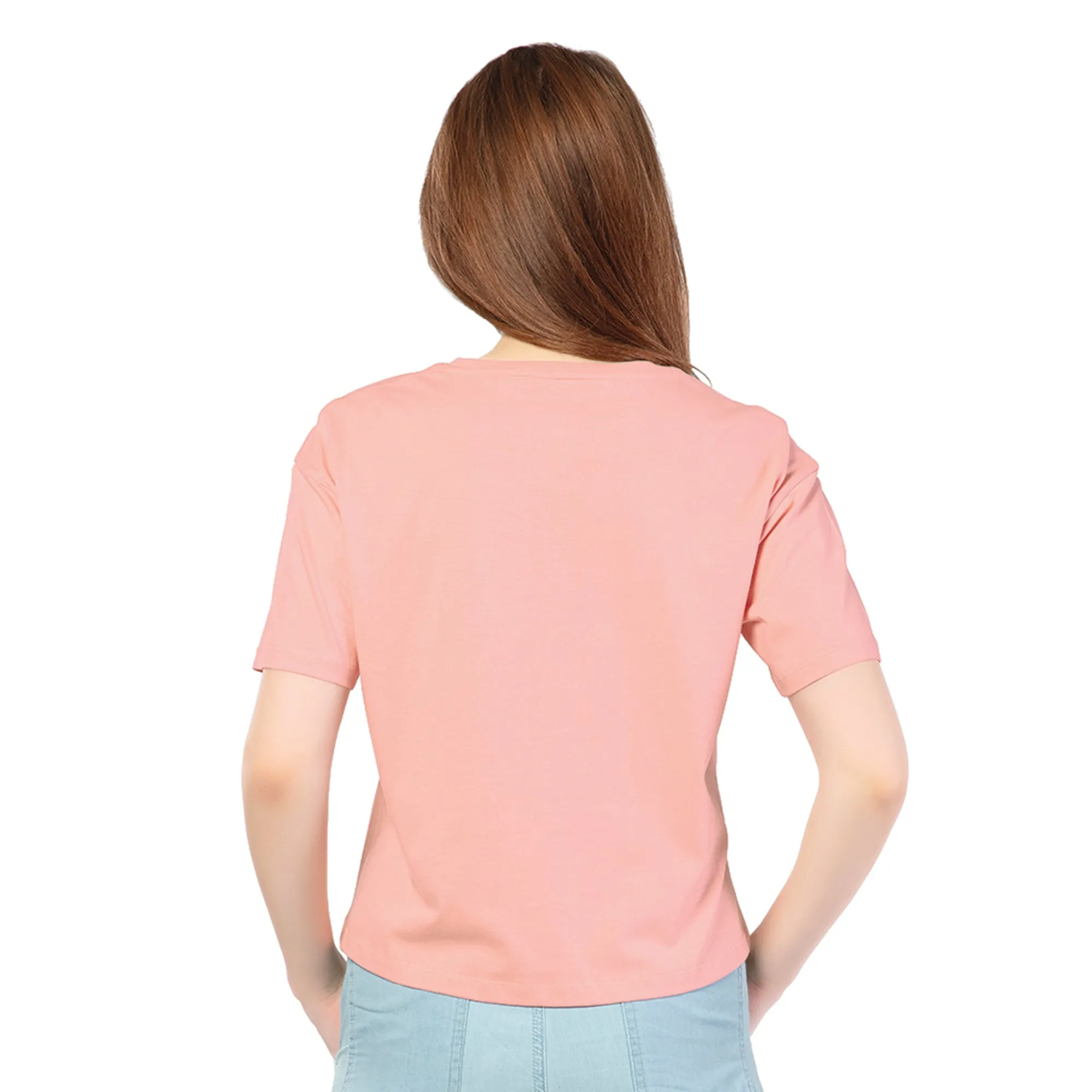SRF-24099-Cotton-Offline Mode  Relaxed Fit T-Shirt-Peach