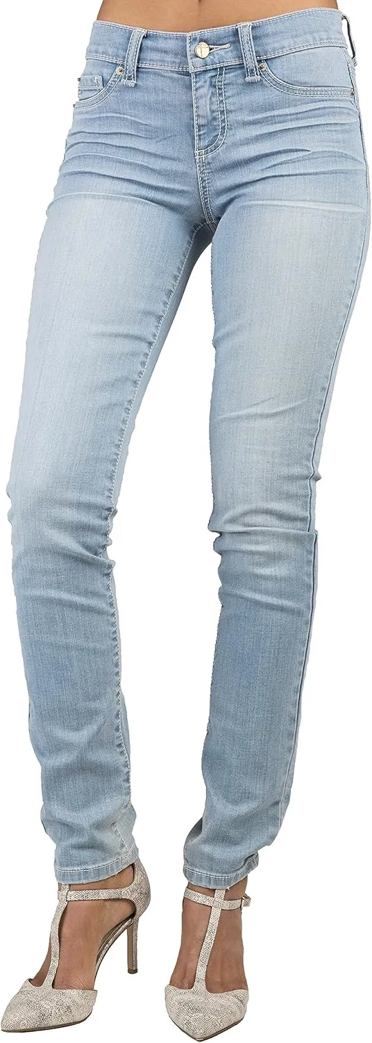 Standards & Practices Womens Stretch Light Wash Faux Pocket Skinny Premium Jeans
