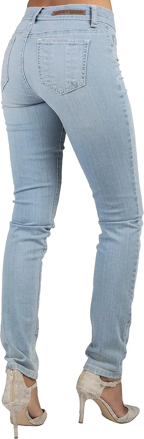 Standards & Practices Womens Stretch Light Wash Faux Pocket Skinny Premium Jeans