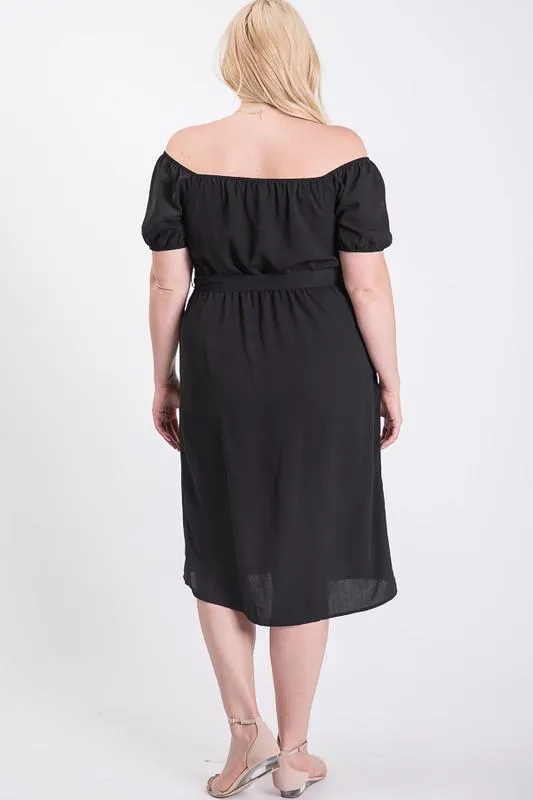 Sunny Day Poly Linen Button Dress