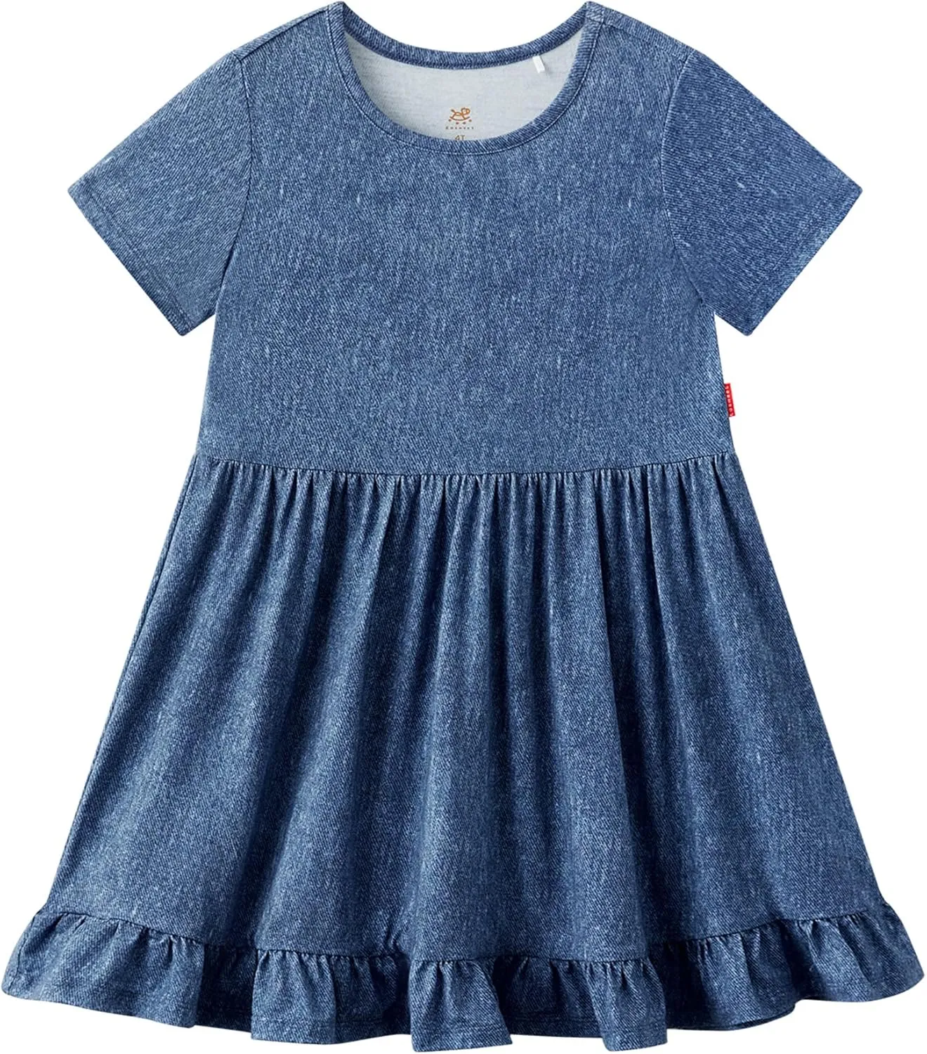 Toddler Girls Short Sleeve Summer Dress Buttery Soft Bamboo Viscose Twirl Dress