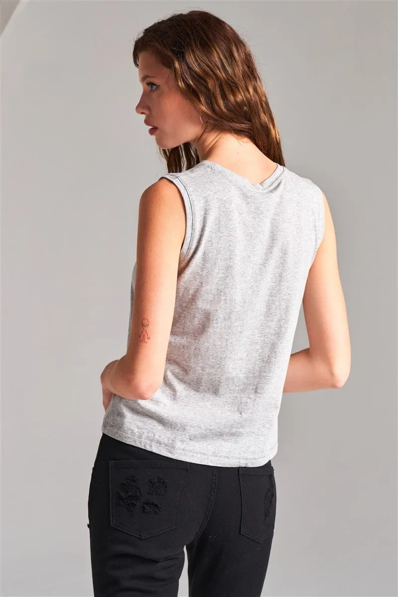 Women's Solid Sleeveless Round Neck Basic Tank Top