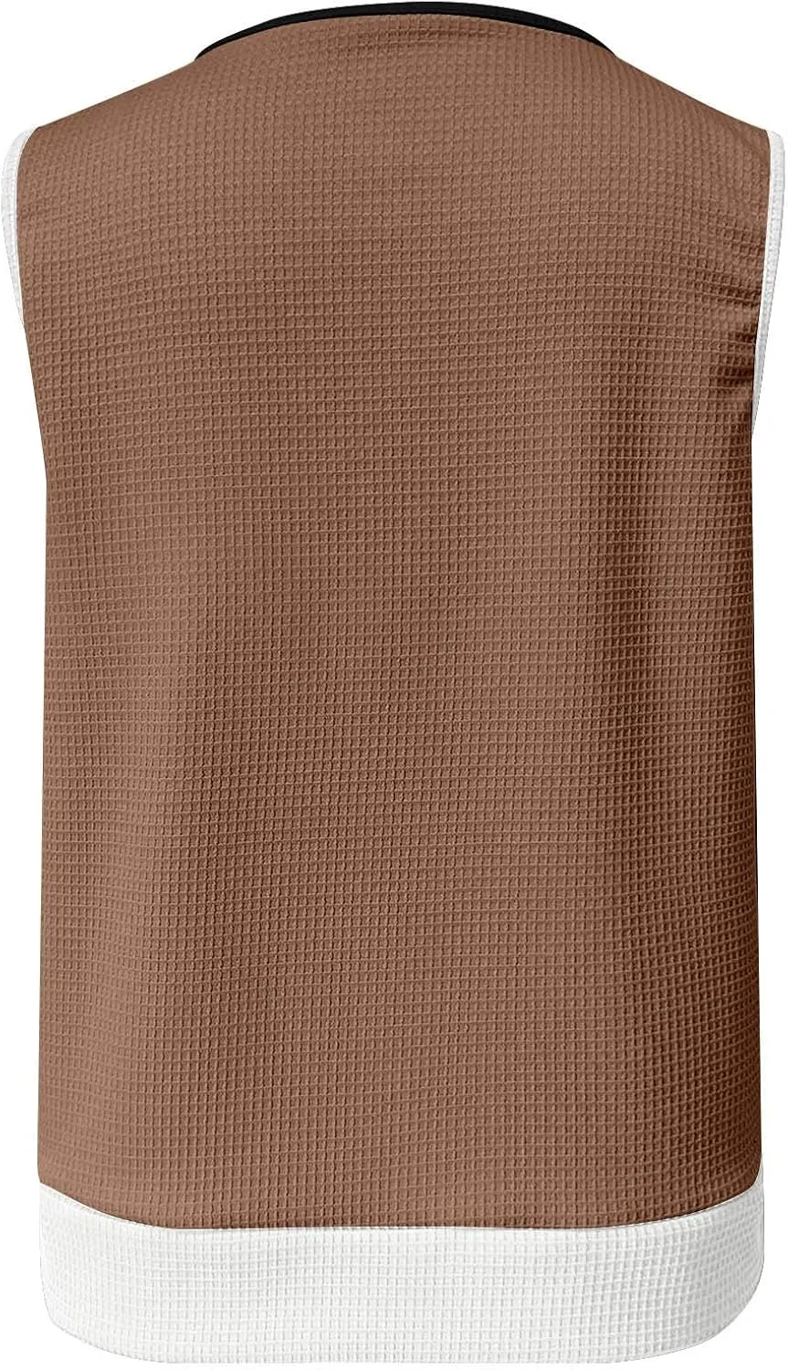 Womens Waffle Knit Tank Tops with Pockets, Summer Casual Crewneck Sleeveless Shirts Color Block Blouses